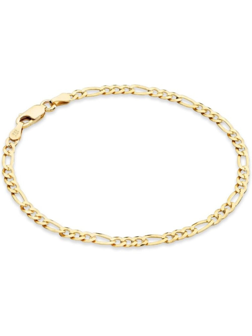 Elegant 3mm Sterling Silver Figaro Bracelet for Women - Italian Craftsmanship